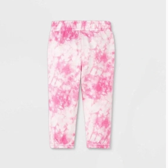 Nwt Cat and Jack Pink Tie Dye Joggers bottoms girl size 8 medium sweatpants - Picture 3 of 7